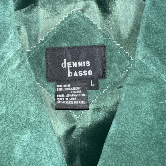 Dennis Basso Green 100% Leather Suede Jacket Sz L. - Picture 3 of 14